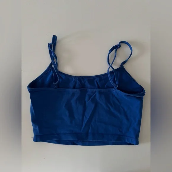 SHEIN EZWEAR SOLID CROP CAMI TOP ROYAL BLUE SIZE SMALL BARELY WORN - Picture 5 of 7